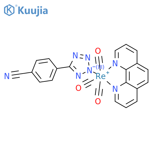 (OC-6-33)-tricarbonyl(1,10-phenanthroline-κN1,κN10)[4-(2H-tetrazol-5-yl-κN2)benzonitrilato]-rhenium structure