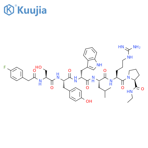 L-Prolinamide,N-[(4-fluorophenyl)acetyl]-L-seryl-L-tyrosyl-D-tryptophyl-L-leucyl-L-arginyl-N-ethyl- structure