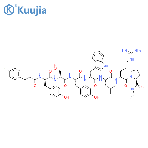 L-Prolinamide,N-[3-(4-fluorophenyl)-1-oxopropyl]-D-tyrosyl-L-seryl-L-tyrosyl-D-tryptophyl-L-leucyl-L-arginyl-N-ethyl- structure