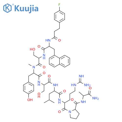 D-Alaninamide,N-[3-(4-fluorophenyl)-1-oxopropyl]-3-(1-naphthalenyl)-L-alanyl-L-seryl-N-methyl-L-tyrosyl-D-seryl-L-leucyl-L-arginyl-L-prolyl- structure
