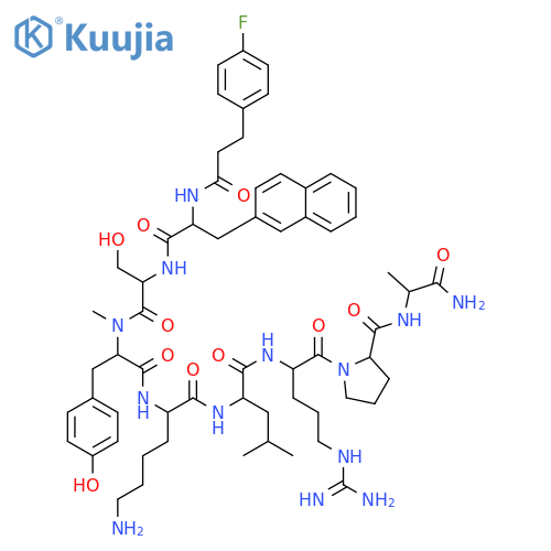 D-Alaninamide,N-[3-(4-fluorophenyl)-1-oxopropyl]-3-(2-naphthalenyl)-D-alanyl-L-seryl-N-methyl-L-tyrosyl-D-lysyl-L-leucyl-L-arginyl-L-prolyl- structure