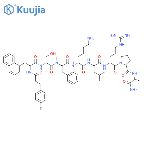 D-Alaninamide,N-[3-(4-fluorophenyl)-1-oxopropyl]-3-(1-naphthalenyl)-D-alanyl-L-seryl-N-methyl-L-phenylalanyl-D-lysyl-L-leucyl-L-arginyl-L-prolyl- structure