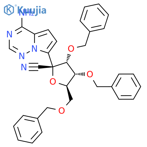 (2S,3R,4R,5R)-2-(4-Aminopyrrolo[2,1-f][1,2,4]triazin-7-yl)-3,4-bis(benzyloxy)-5-((benzyloxy)methyl)tetrahydrofuran-2-carbonitrile structure