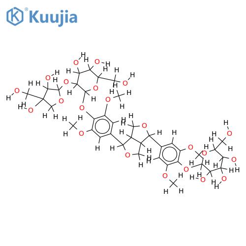 Syringaresinol-4-O-β-D-apiofuranosyl-(1→2)-β-D-glucopyranosyl-4'-O-β-D-glucopyranoside structure