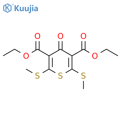 4H-Thiopyran-3,5-dicarboxylicacid, 2,6-bis(methylthio)-4-oxo-, 3,5-diethyl ester structure