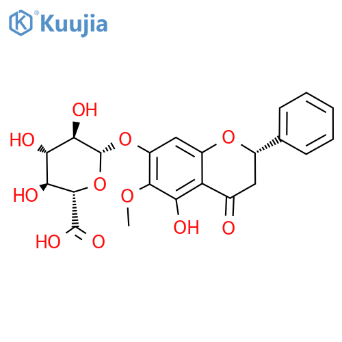 (2S)-3,4-Dihydro-5-hydroxy-6-methoxy-4-oxo-2-phenyl-2H-1-benzopyran-7-yl β-D-glucopyranosiduronic acid structure