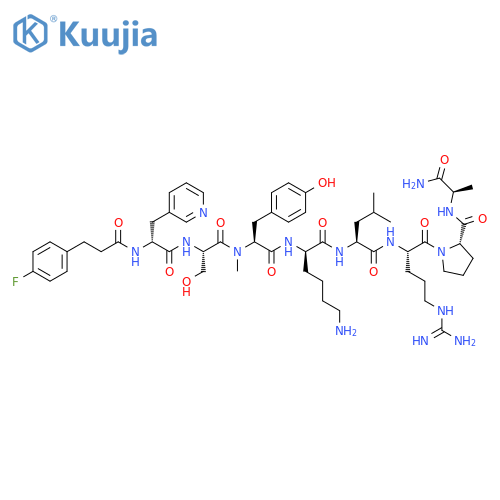 D-Alaninamide,N-[3-(4-fluorophenyl)-1-oxopropyl]-3-(3-pyridinyl)-D-alanyl-L-seryl-N-methyl-L-tyrosyl-D-lysyl-L-leucyl-L-arginyl-L-prolyl- structure