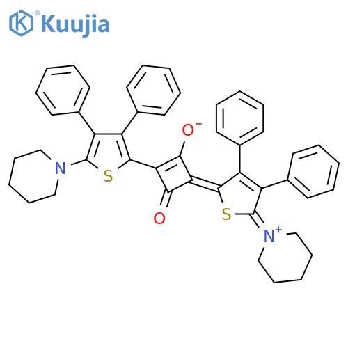 1-(3,4-diphenyl-5-piperidino-thien-2-yl)-3-(2,5-dihydro-3,4-diphenyl-5-piperidin-1-ylidene-onium-thien-2-ylidene)-2-oxo-cyclobuten-4-olate structure