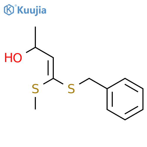 3-Buten-2-ol, 4-(methylthio)-4-[(phenylmethyl)thio]-, (3E)- structure