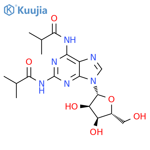 Adenosine, N-(2-methyl-1-oxopropyl)-2-[(2-methyl-1-oxopropyl)amino]- structure