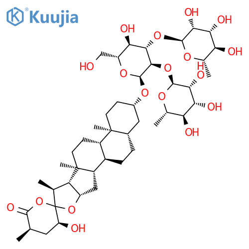 Spirostan-26-one,3-[(O-6-deoxy-a-L-mannopyranosyl-(1&reg;2)-O-[6-deoxy-a-L-mannopyranosyl-(1&reg;4)]-b-D-glucopyranosyl)oxy]-23-hydroxy-, (3b,5a,23S,25R)- (9CI) structure