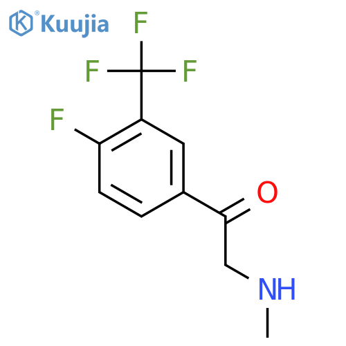 1-4-fluoro-3-(trifluoromethyl)phenyl-2-(methylamino)ethan-1-one structure