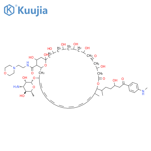 33-[(3-amino-3,6-dideoxyhexopyranosyl)oxy]-1,3,5,7,9,13,37-heptahydroxy-17-{4-hydroxy-1-methyl-6-[4-(methylamino)phenyl]-6-oxohexyl}-18-methyl-N-(2-morpholin-4-ylethyl)-11,15-dioxo-16,39-dioxabicyclo[33.3.1]nonatriaconta-19,21,23,25,27,29,31-heptaene-36-c structure