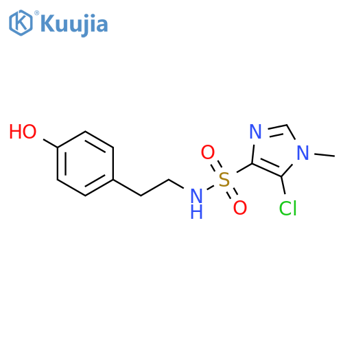 5-chloro-N-[2-(4-hydroxyphenyl)ethyl]-1-methyl-1H-imidazole-4-sulfonamide structure