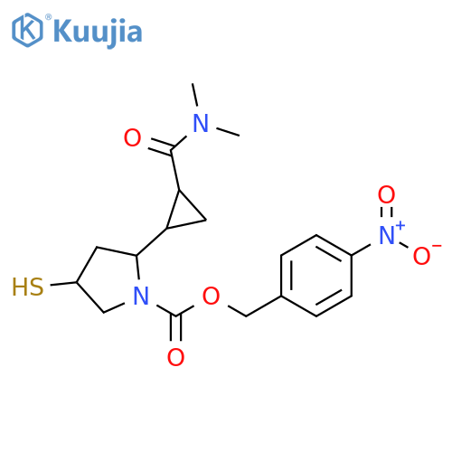 1-Pyrrolidinecarboxylic acid,2-[2-[(dimethylamino)carbonyl]cyclopropyl]-4-mercapto-,(4-nitrophenyl)methyl ester structure