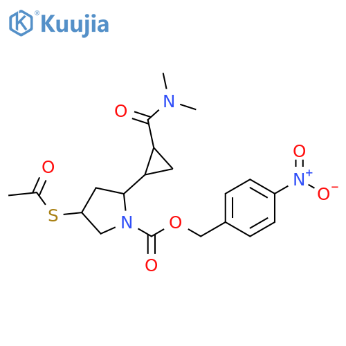 1-Pyrrolidinecarboxylic acid,4-(acetylthio)-2-[2-[(dimethylamino)carbonyl]cyclopropyl]-,(4-nitrophenyl)methyl ester structure