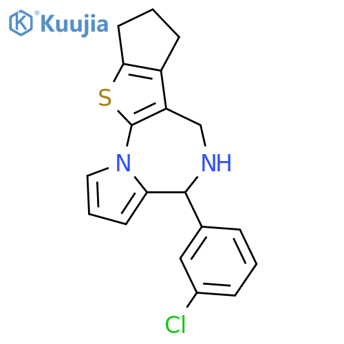 4-(3-chlorophenyl)-5,6,8,9-tetrahydro-4H,7H-cyclopenta[4,5]thieno[3,2-f]pyrrolo[1,2-a][1,4]diazepine structure