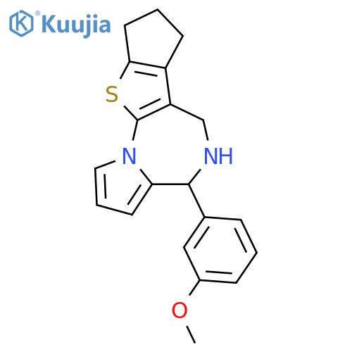 4-(3-methoxyphenyl)-5,6,8,9-tetrahydro-4H,7H-cyclopenta[4,5]thieno[3,2-f]pyrrolo[1,2-a][1,4]diazepine structure