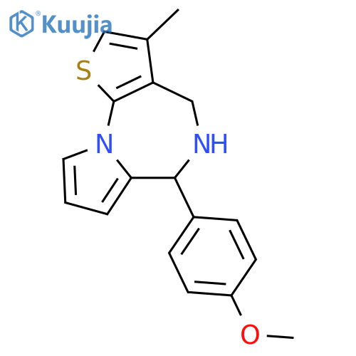 6-(4-methoxyphenyl)-3-methyl-5,6-dihydro-4H-pyrrolo[1,2-a]thieno[3,2-f][1,4]diazepine structure