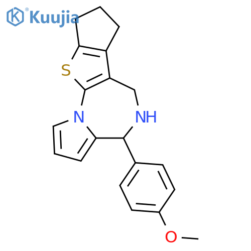 4-(4-methoxyphenyl)-5,6,8,9-tetrahydro-4H,7H-cyclopenta[4,5]thieno[3,2-f]pyrrolo[1,2-a][1,4]diazepine structure