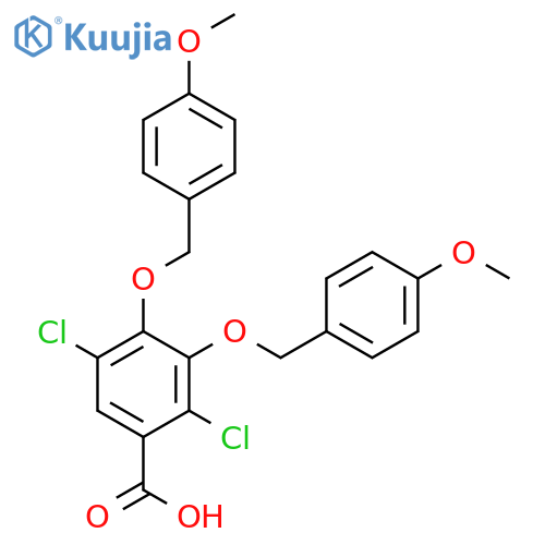 Benzoic acid, 2,5-dichloro-3,4-bis[(4-methoxyphenyl)methoxy]- structure