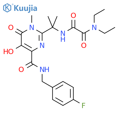 Ethanediamide, N1,N1-diethyl-N2-[1-[4-[[[(4-fluorophenyl)methyl]amino]carbonyl]-1,6-dihydro-5-hydroxy-1-methyl-6-oxo-2-pyrimidinyl]-1-methylethyl]- structure