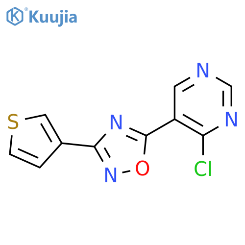 5-(4-chloropyrimidin-5-yl)-3-thiophen-3-yl-1,2,4-oxadiazole structure