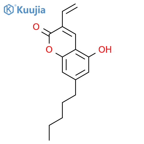 2H-1-Benzopyran-2-one, 3-ethenyl-5-hydroxy-7-pentyl- structure