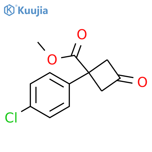 methyl 1-(4-chlorophenyl)-3-oxocyclobutane-1-carboxylate structure
