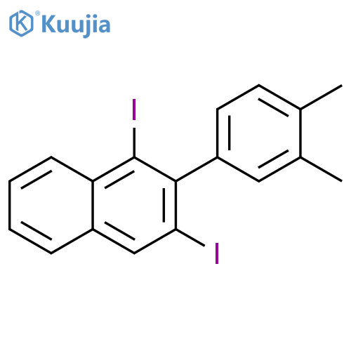 Naphthalene, 2-(3,4-dimethylphenyl)-1,3-diiodo- structure