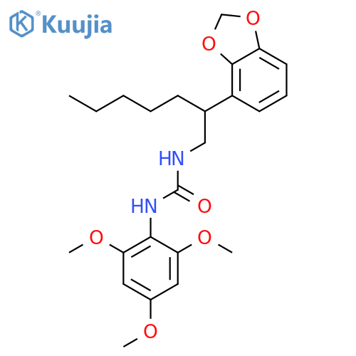 UREA, N-[2-(1,3-BENZODIOXOL-4-YL)HEPTYL]-N'-(2,4,6-TRIMETHOXYPHENYL)- structure