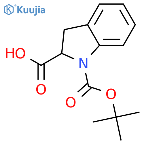 1-(Tert-Butoxycarbonyl)-2-indolinecarboxylic acid structure