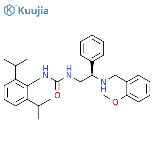 Urea,N-[2,6-bis(1-methylethyl)phenyl]-N'-[2-[[(2-methoxyphenyl)methyl]amino]-2-phenylethyl]-, (R)- structure