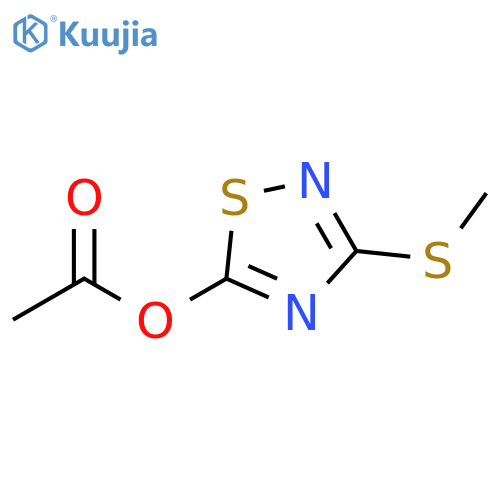 1,2,4-Thiadiazol-5-ol, 3-(methylthio)-, acetate (ester) structure