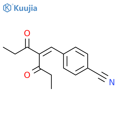 Benzonitrile, 4-[3-oxo-2-(1-oxopropyl)-1-pentenyl]- structure