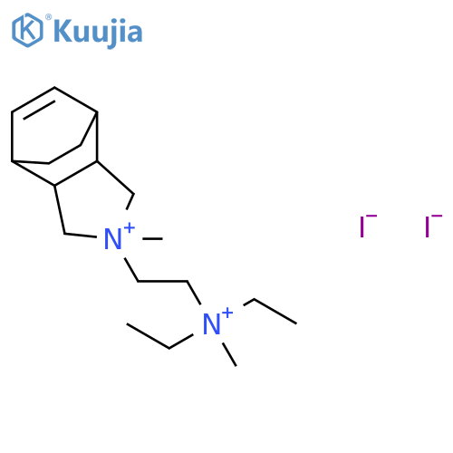 2-{2-[diethyl(methyl)ammonio]ethyl}-2-methyl-2,3,3a,4,7,7a-hexahydro-1H-4,7-ethanoisoindolium diiodide structure