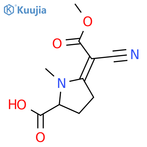 Proline, 5-(1-cyano-2-methoxy-2-oxoethylidene)-1-methyl- structure