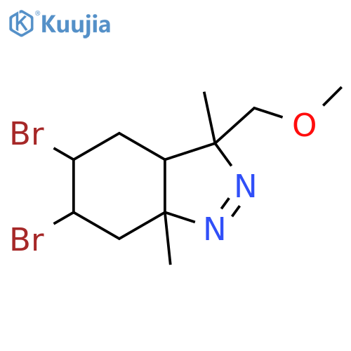 3H-Indazole,5,6-dibromo-3a,4,5,6,7,7a-hexahydro-3-(methoxymethyl)-3,7a-dimethyl- structure
