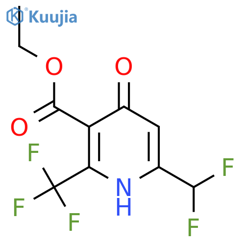 Ethyl 6-(difluoromethyl)-4-hydroxy-2-(trifluoromethyl)pyridine-3-carboxylate structure