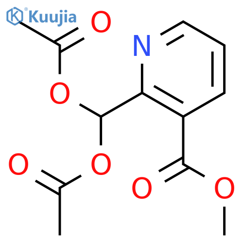 3-Pyridinecarboxylic acid, 2-[bis(acetyloxy)methyl]-, methyl ester structure