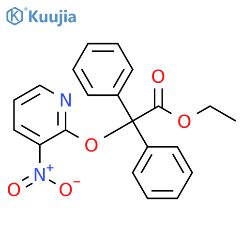 Benzeneacetic acid, a-[(3-nitro-2-pyridinyl)oxy]-a-phenyl-, ethyl ester structure