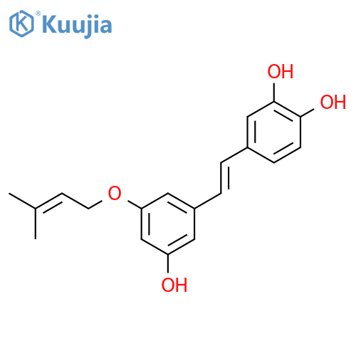 (E)-3-(3-methyl-2-butenyloxy)-3',4',5-trihydroxystilbene structure