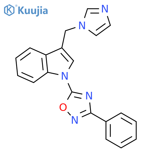 1H-Indole, 3-(1H-imidazol-1-ylmethyl)-1-(3-phenyl-1,2,4-oxadiazol-5-yl)- structure