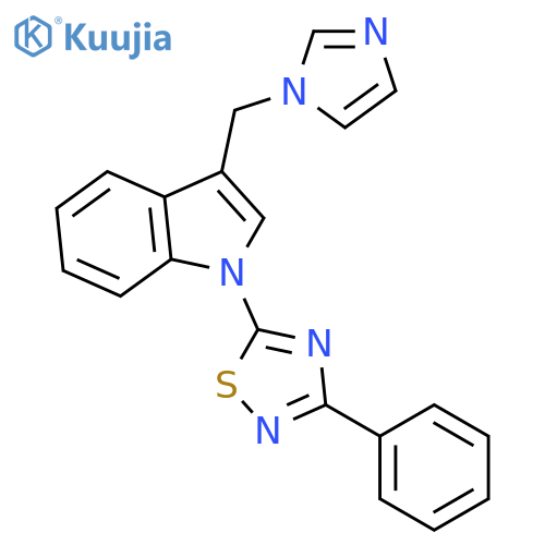 1H-Indole, 3-(1H-imidazol-1-ylmethyl)-1-(3-phenyl-1,2,4-thiadiazol-5-yl)- structure