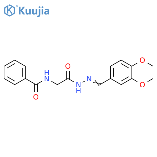 N-({N'-(1E)-(3,4-dimethoxyphenyl)methylidenehydrazinecarbonyl}methyl)benzamide structure