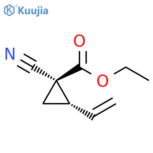 Cyclopropanecarboxylic acid, 1-cyano-2-ethenyl-, ethyl ester, trans- structure