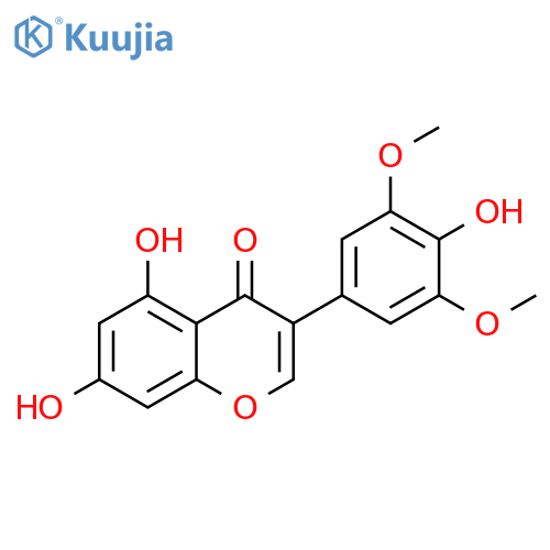4H-1-Benzopyran-4-one, 5,7-dihydroxy-3-(4-hydroxy-3,5-dimethoxyphenyl)- structure