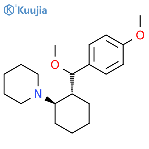 trans-threo-1-(2-(p,alpha-Dimethoxybenzyl)cyclohexyl)piperidine structure
