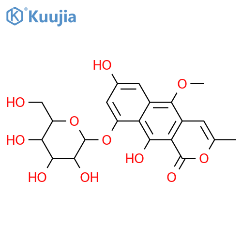 5,7,9,10-Tetrahydroxy-3-methyl-1H-naphtho[2,3-c]pyran-1-one; 5-Me ether, 9-O-β-D-glucopyranoside structure