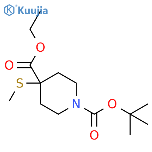 1,4-Piperidinedicarboxylic acid, 4-(methylthio)-, 1-(1,1-dimethylethyl) 4-ethyl ester structure